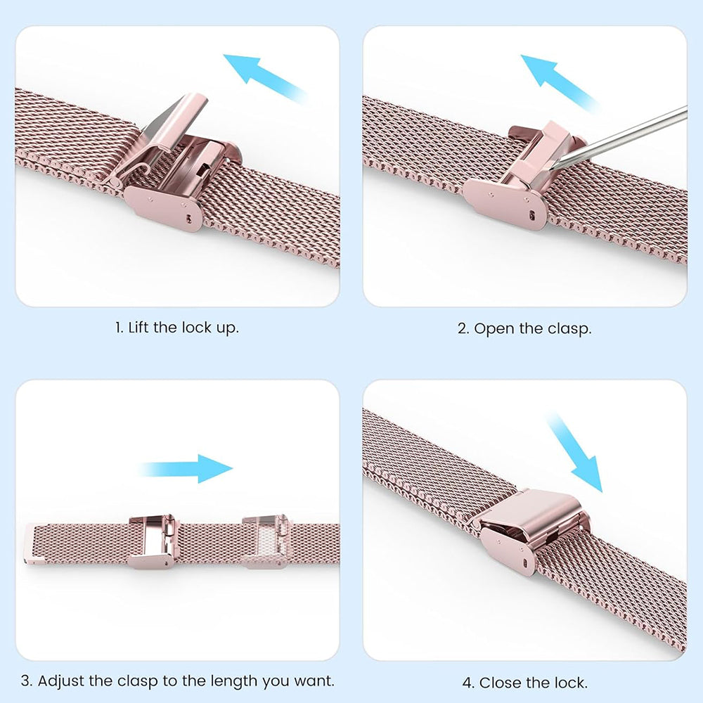 Bracelet Techsuit W022 pour Xiaomi Smart Band 9 / 8, 15mm, Rose Doré