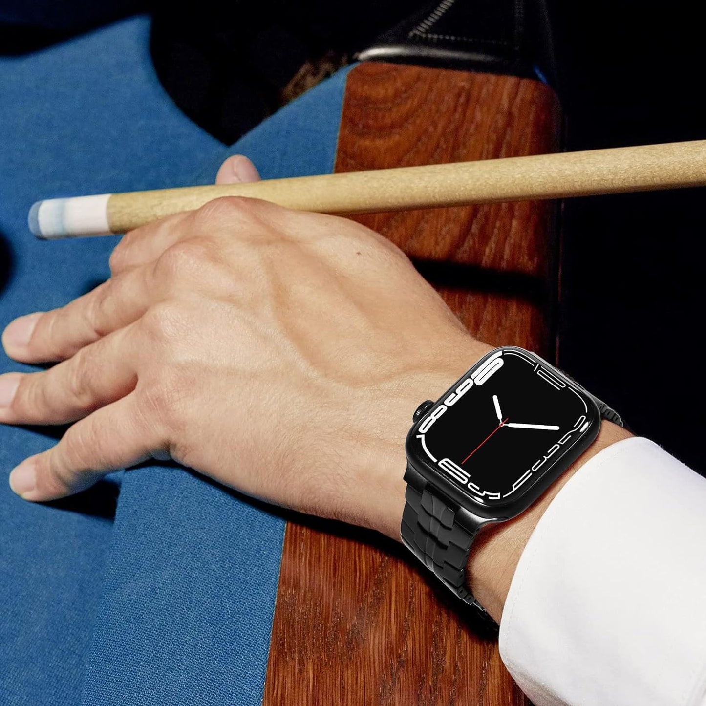 Techsuit W063 Strap for Apple Watch 49mm / 46mm / 45mm / 44mm / 42mm Series, Black Orange