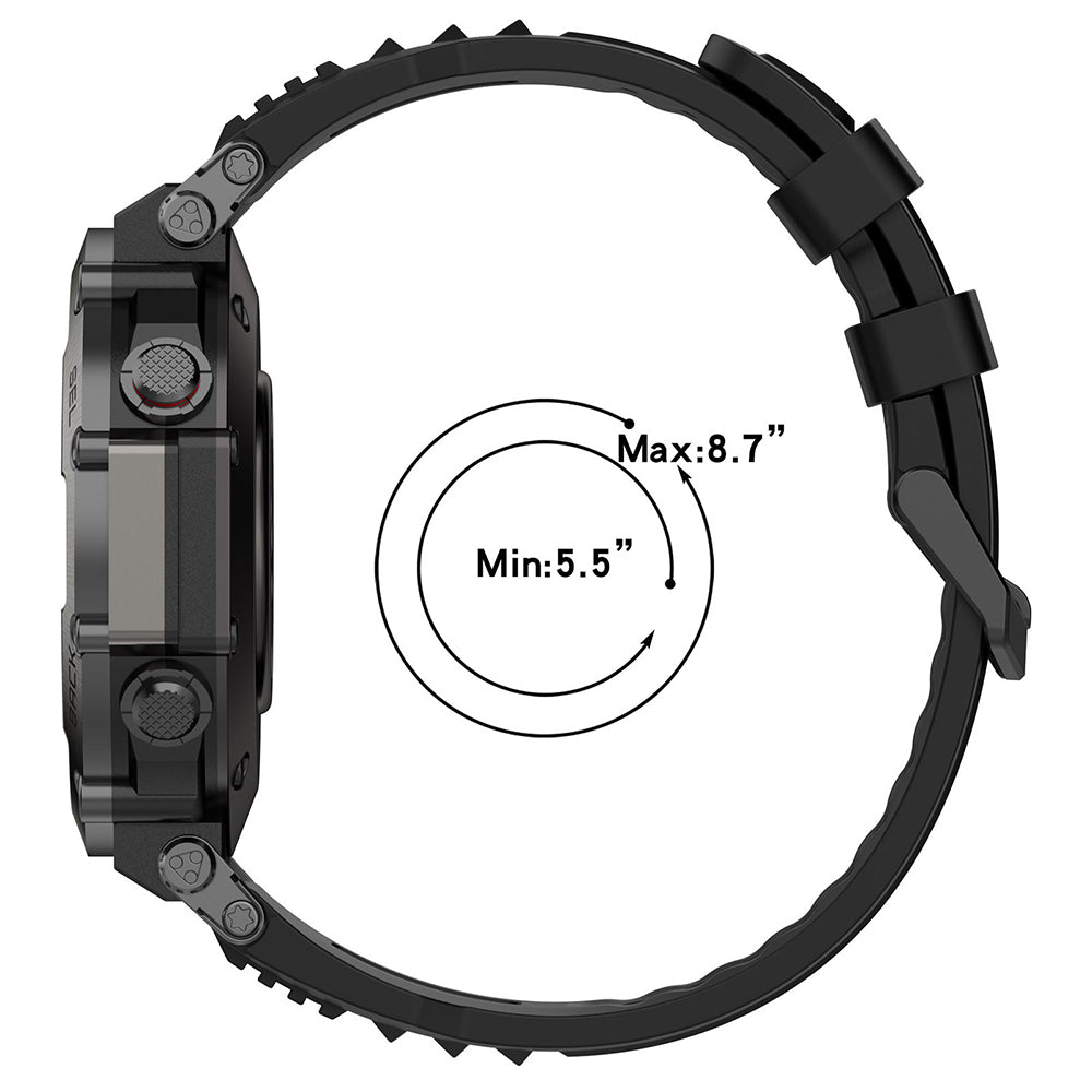 Bracelet Techsuit W067 pour Amazfit T-Rex Ultra, Noir