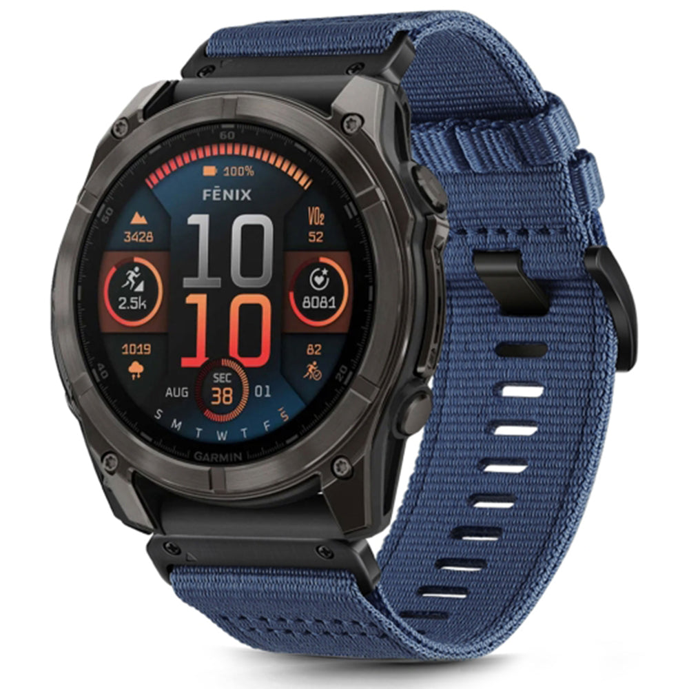 Bracelet Techsuit W070 pour Garmin Instinct / Approach / Fenix Watch Series, 20mm, Bleu Marine