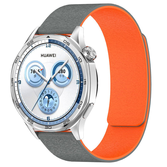 Bracelet Techsuit W074 pour Huawei Watch / Garmin Watch Series, 18mm, Gris Orange