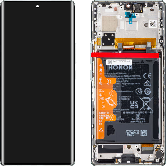 Écran tactile Honor 70, avec cadre et batterie, vert émeraude, Service Pack 0235ACMH