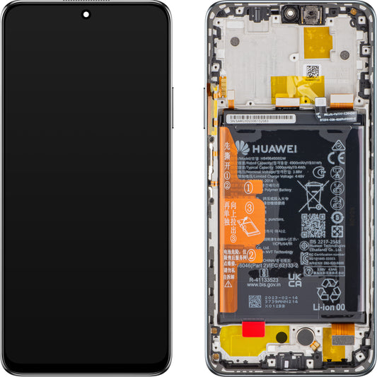 Écran tactile Huawei nova Y90, avec cadre et batterie, Midnight Black, Service Pack 02355ARF