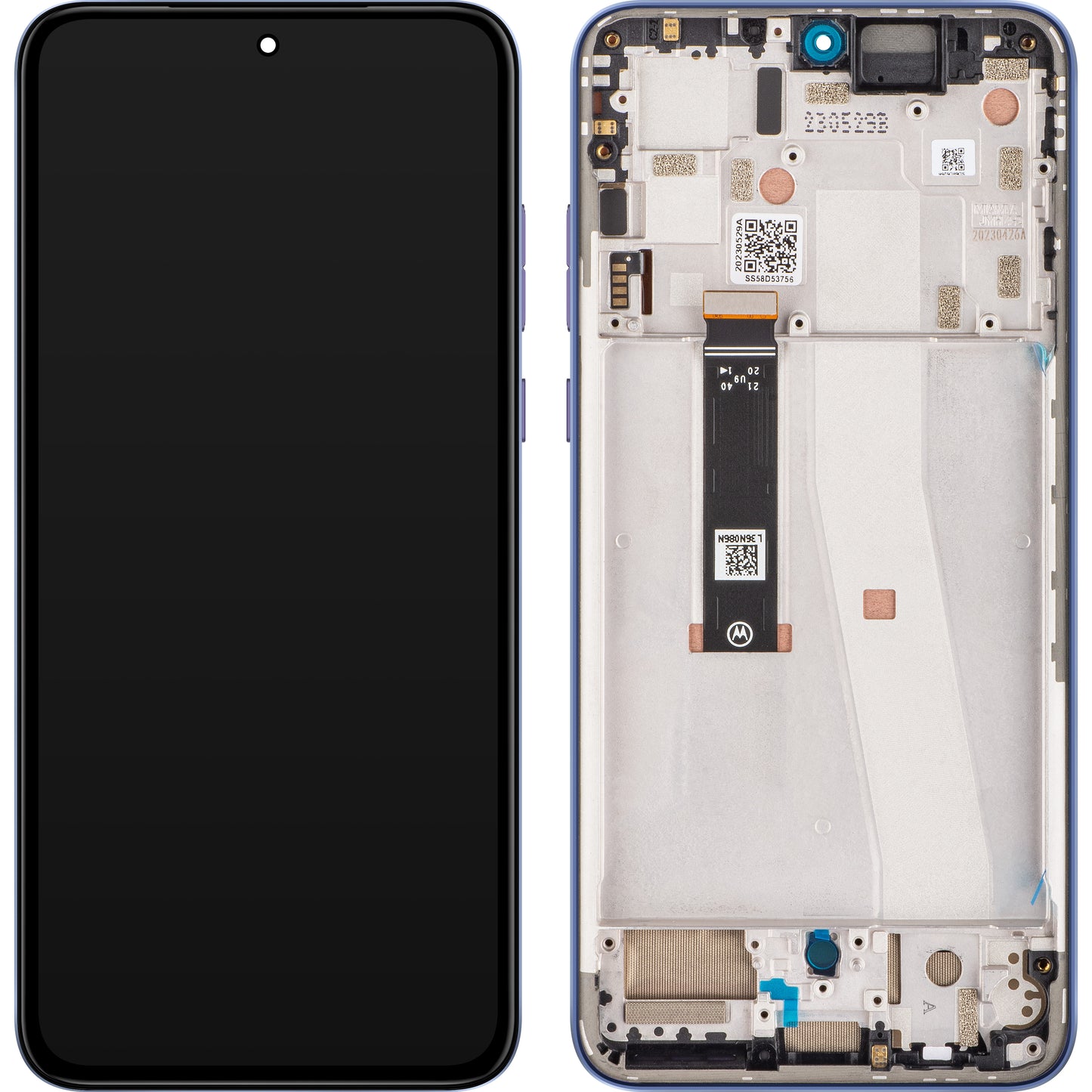 Motorola Edge 30 Neo Touchscreen Display, with Frame, Purple (Very Peri), Service Pack 5D68C21405