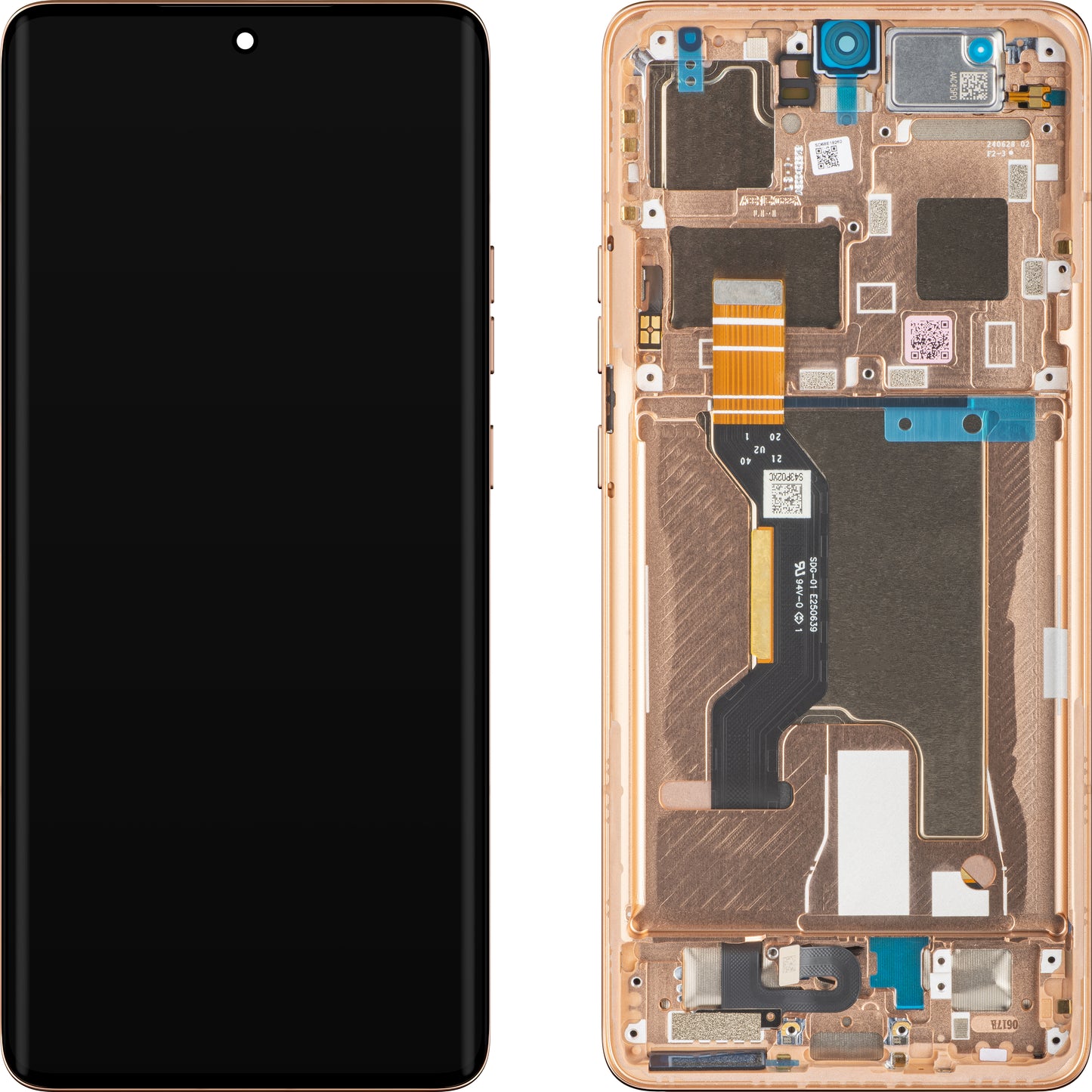 Touchscreen Display Motorola Edge 50 Ultra, with Frame, Orange (Peach Fuzz), Service Pack 5D68C24470