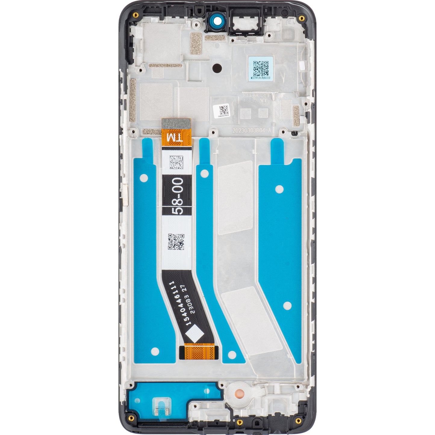 Motorola Moto G73 Écran tactile avec cadre, noir, Service Pack 5D68C22272