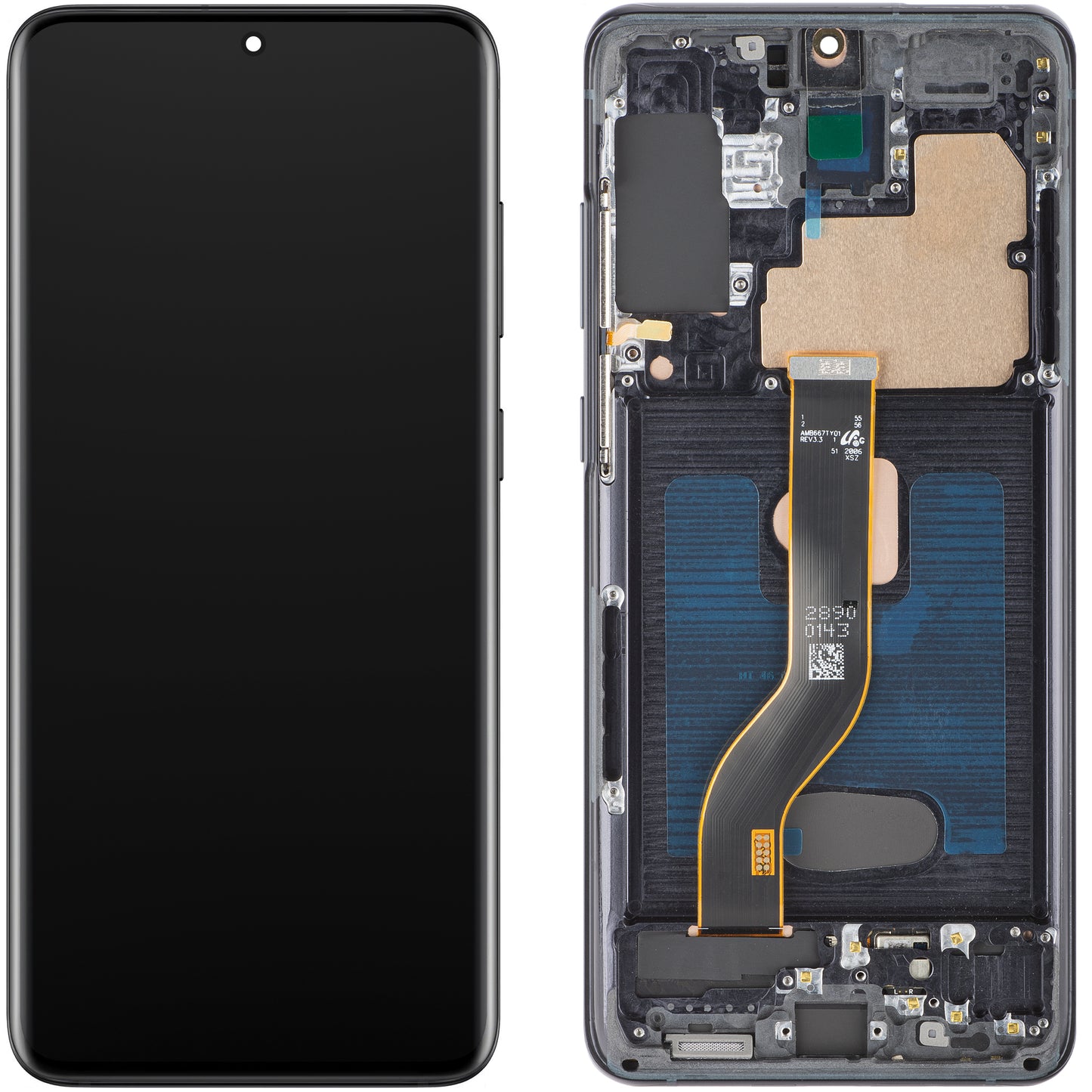 Écran avec Touchscreen MP compatible avec Samsung Galaxy S20+ G985, avec Cadre, Version OLED, Noir