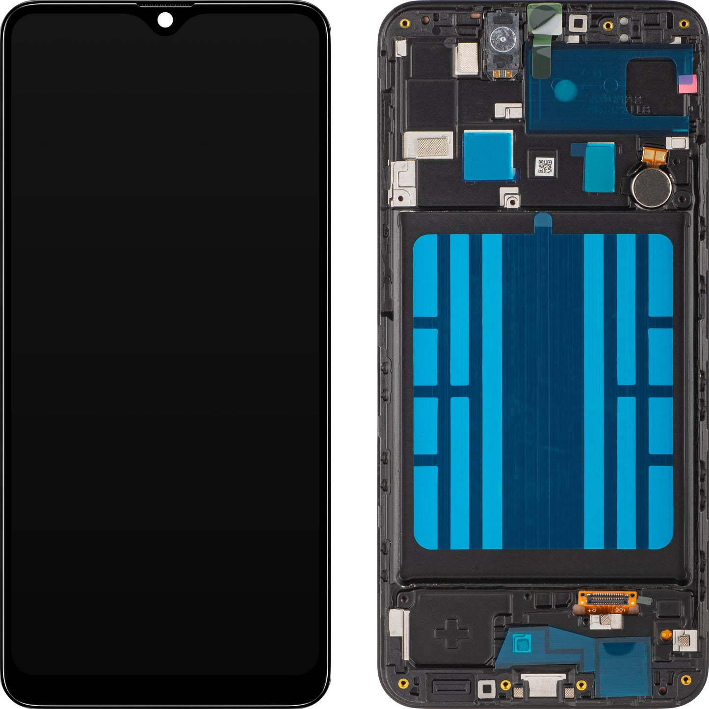 Écran avec Touchscreen MP compatible avec Samsung Galaxy A20 A205, avec Cadre, Noir