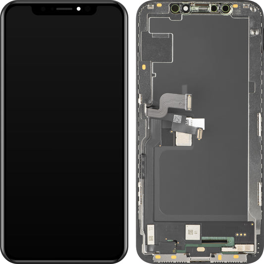 Écran avec Touchscreen MP compatible avec Apple iPhone XS, avec Cadre, Version Soft OLED FHD, Noir