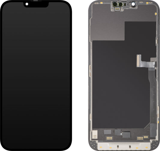 Écran avec écran tactile MP compatible avec Apple iPhone 13 Pro Max, avec cadre, Version Soft OLED 120Hz FHD Diagnostic, Noir