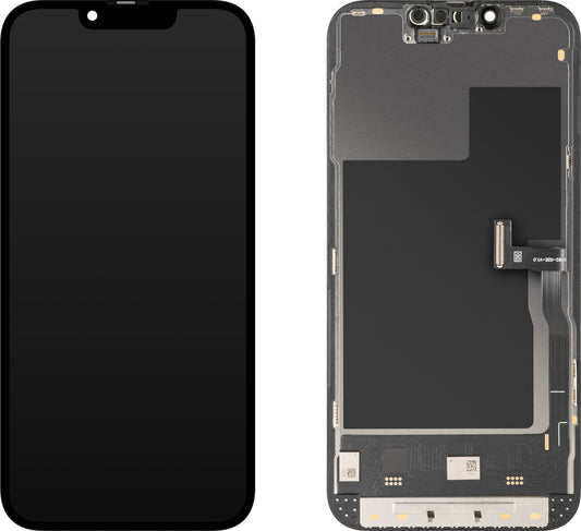 Écran tactile MP compatible avec Apple iPhone 13 Pro, avec cadre, Version Soft OLED IC Movable 120Hz FHD, Noir