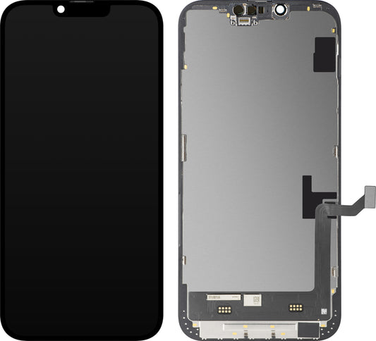 Écran tactile MP compatible avec Apple iPhone 14 Plus, avec cadre, version Soft OLED FHD IC Movable, Noir