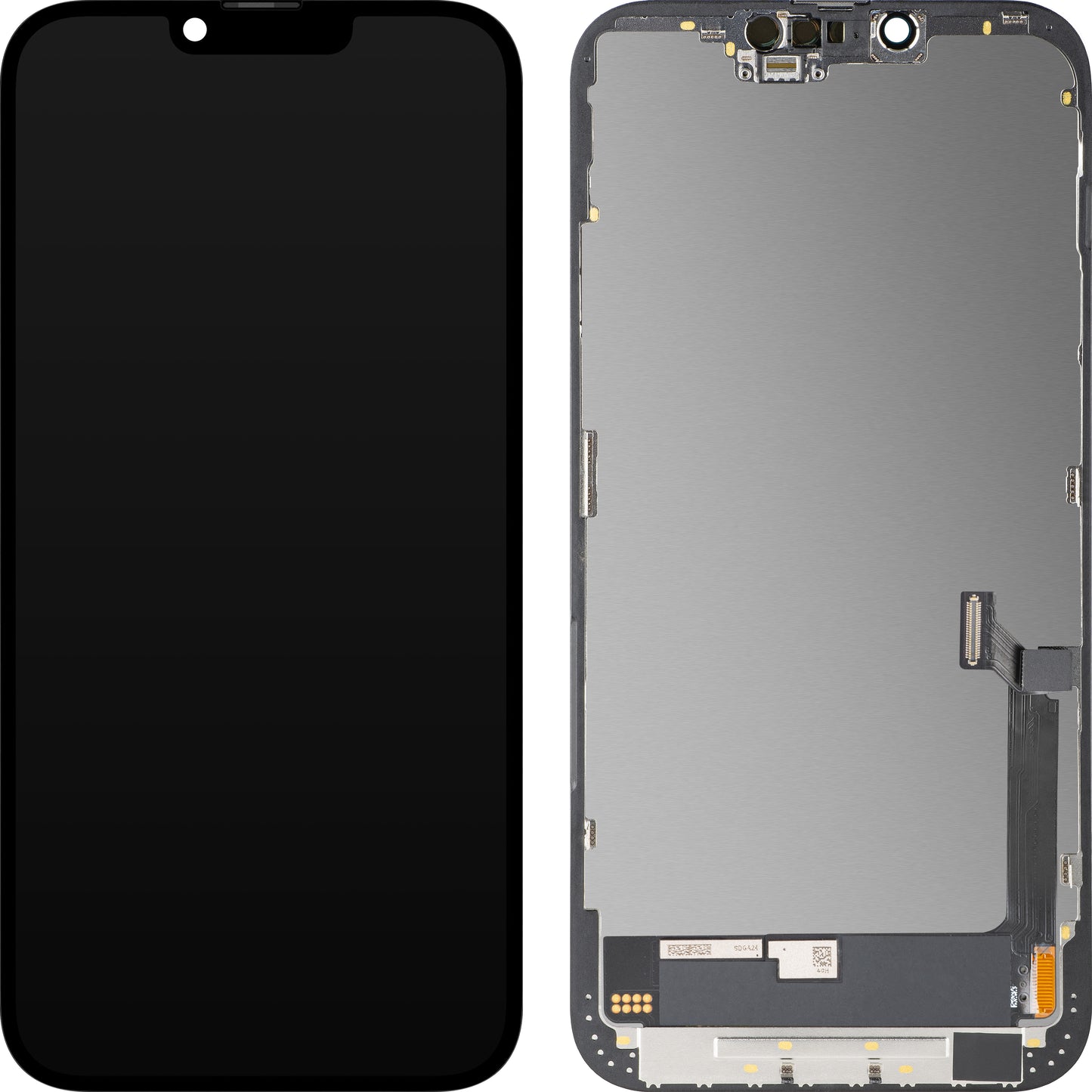 Écran tactile MP compatible avec Apple iPhone 14 Plus, avec cadre, Version OLED FHD Diagnostic, Noir