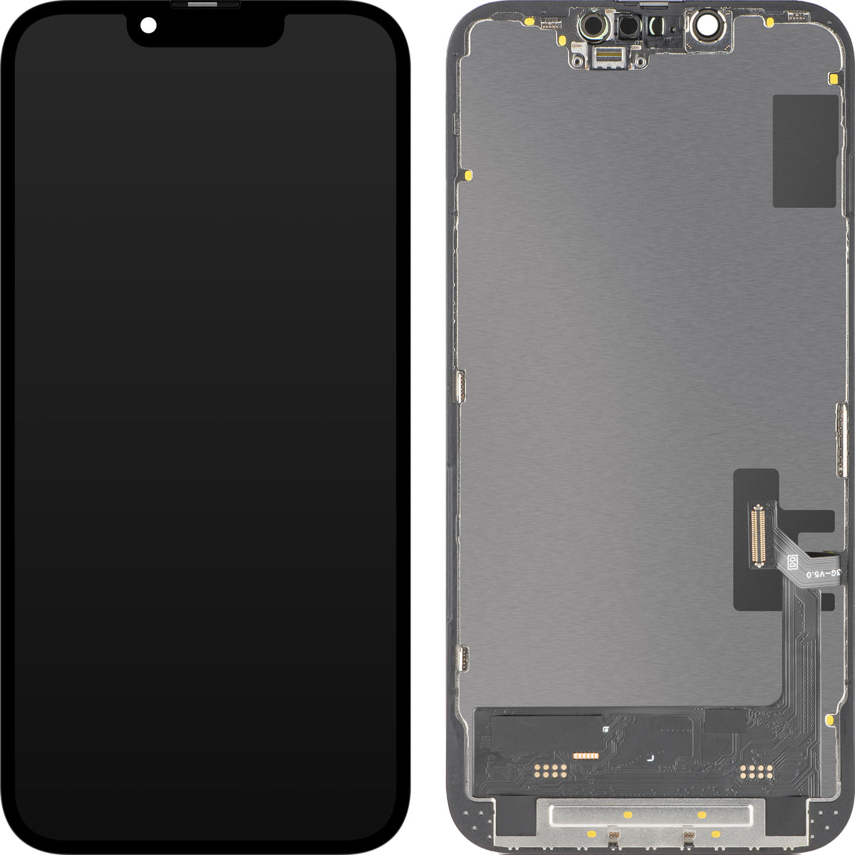 Écran tactile MP compatible avec Apple iPhone 14, avec cadre, version Soft OLED FHD 120Hz IC Movable, Noir