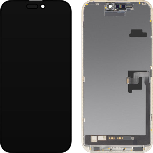 Écran tactile MP compatible avec Apple iPhone 16 Pro Max, avec cadre, version Soft OLED FHD IC Movable, noir