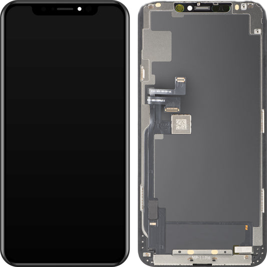 Écran avec écran tactile MP compatible avec Apple iPhone 11 Pro Max, avec cadre, version OLED FHD IC mobile, noir, reconditionné