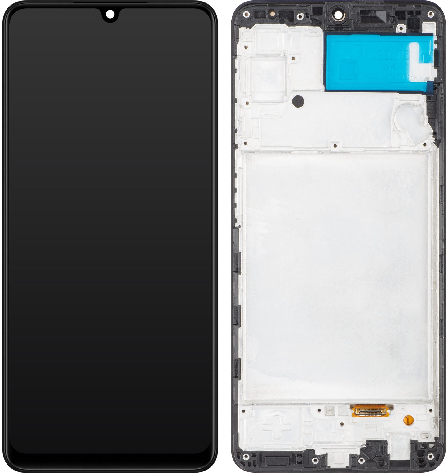 Ecran tactile MP compatible avec Samsung Galaxy A22 A225, avec cadre, noir