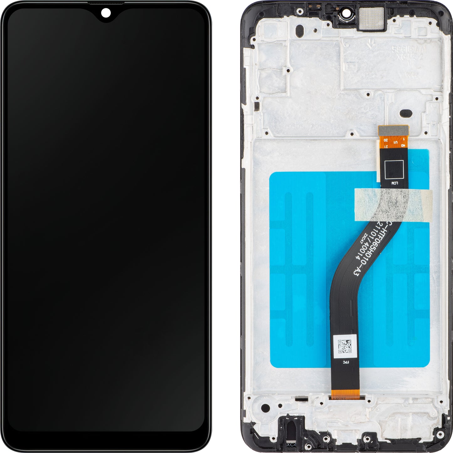 Écran tactile MP compatible avec Samsung Galaxy A20s A207, avec cadre, noir