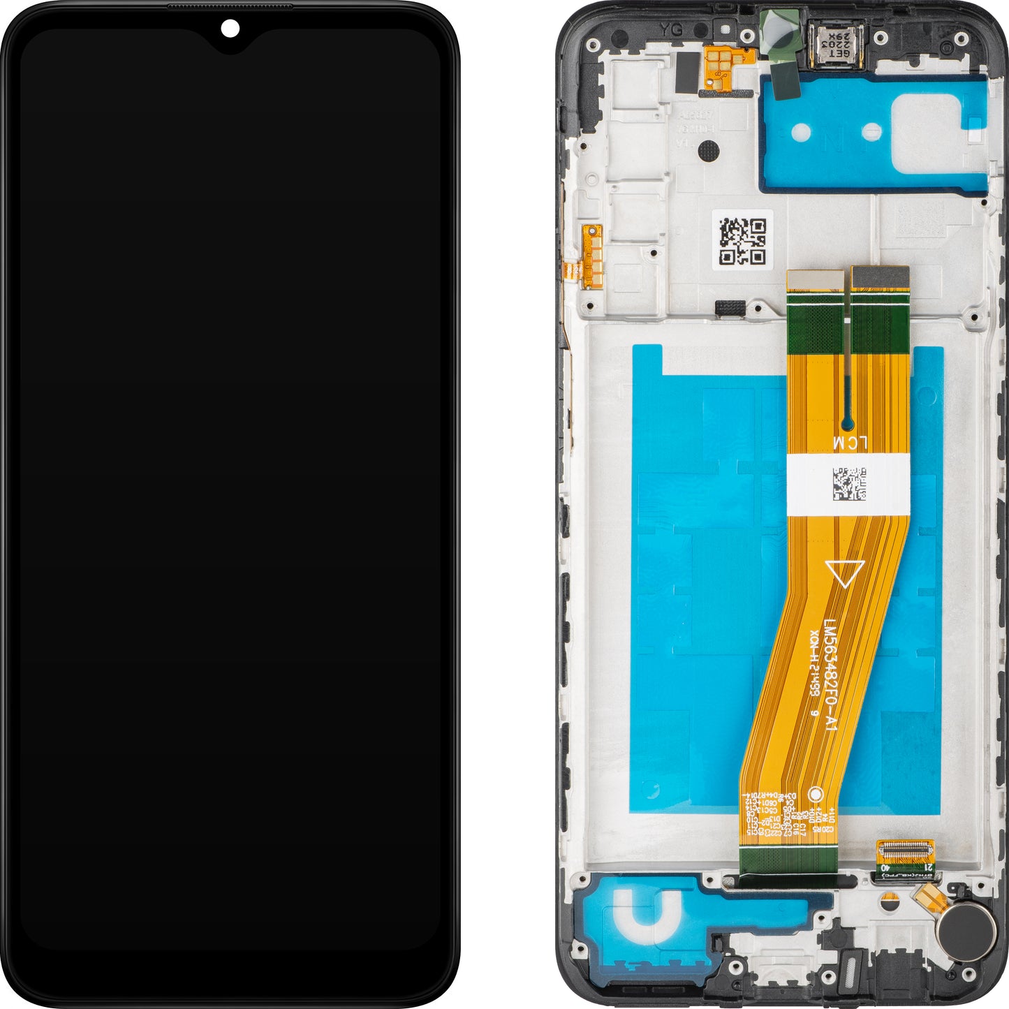 Écran tactile MP Display avec écran tactile compatible avec Samsung Galaxy A03s A037, avec cadre, version F, noir