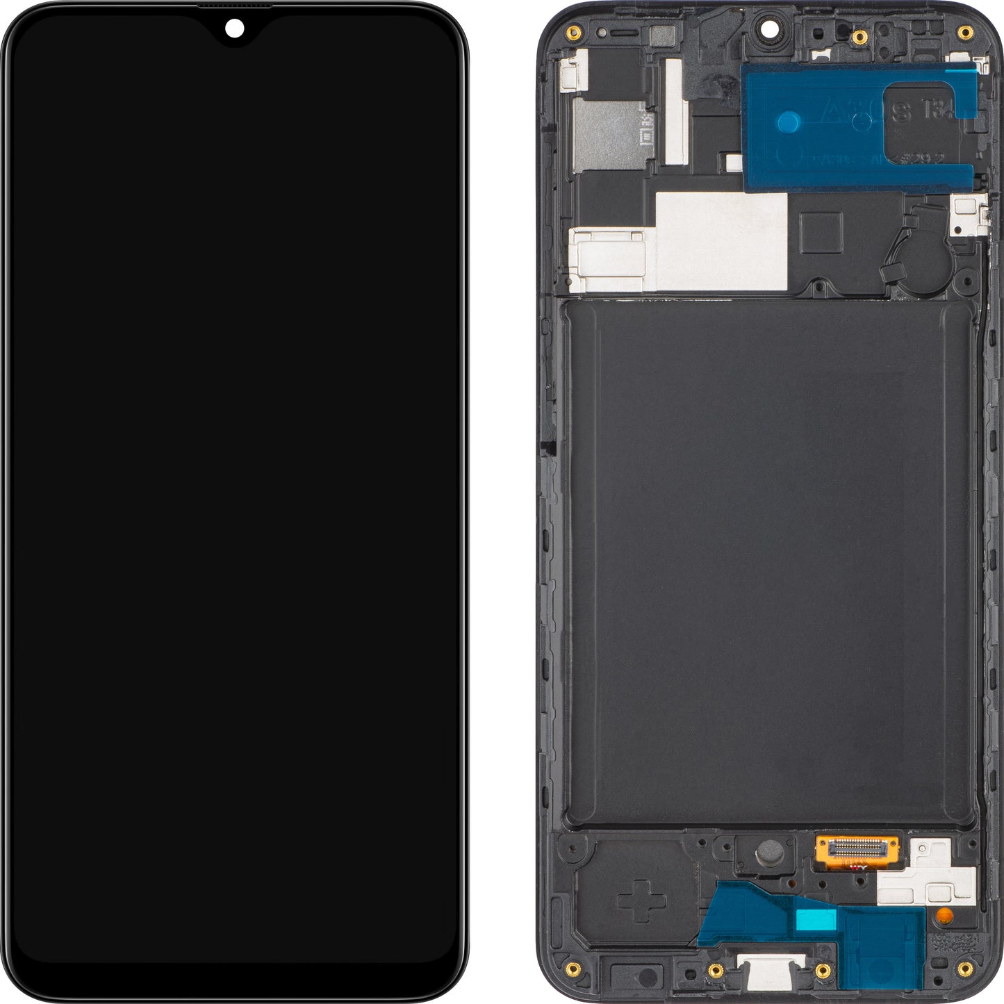 Ecran tactile MP compatible avec Samsung Galaxy A30s A307, avec cadre, noir