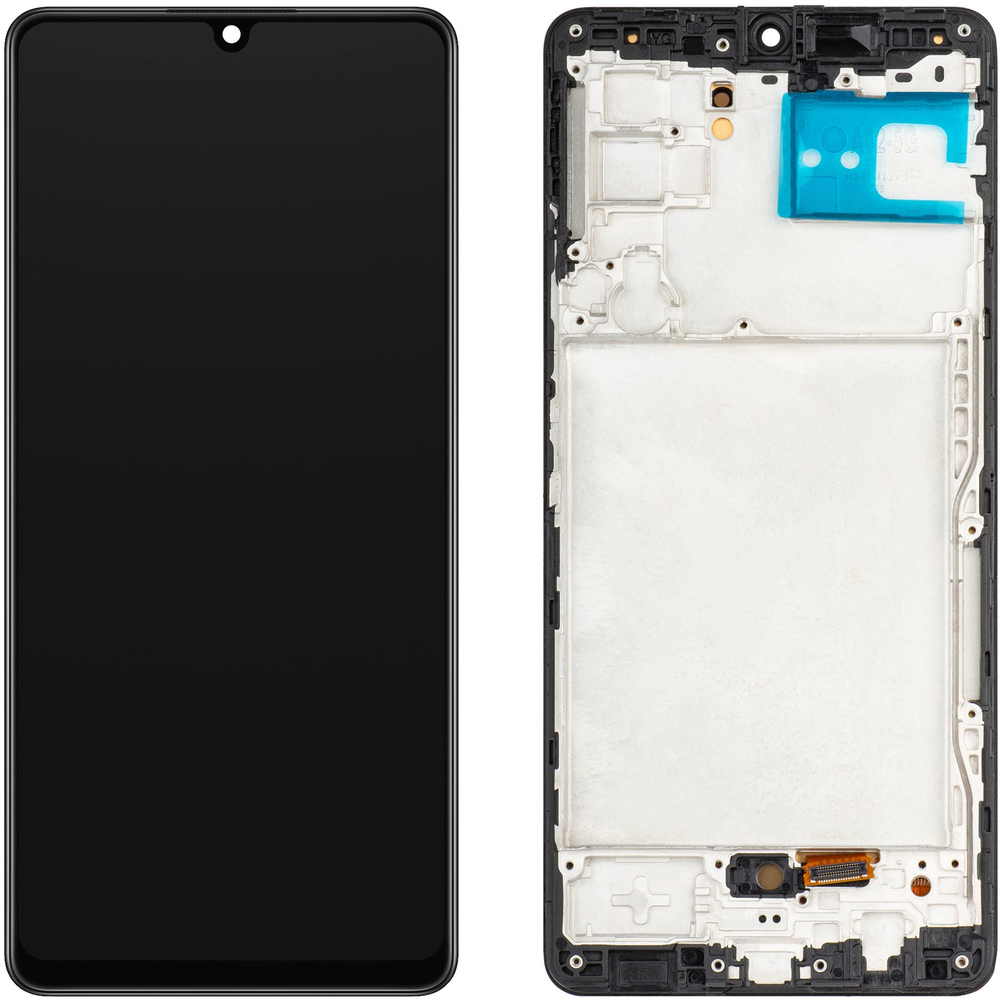 Ecran tactile MP compatible avec Samsung Galaxy A42 5G A426, avec cadre, version OLED, noir