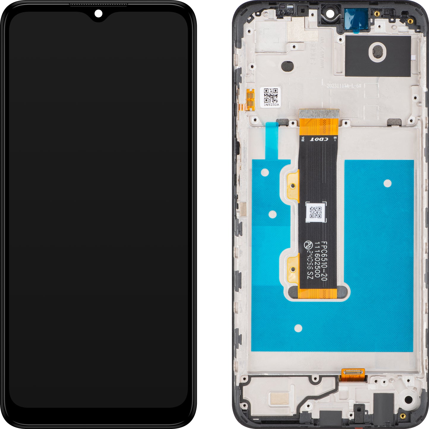 Nokia G22 Touchscreen Display with Frame, Black, Service Pack 7010101326H001