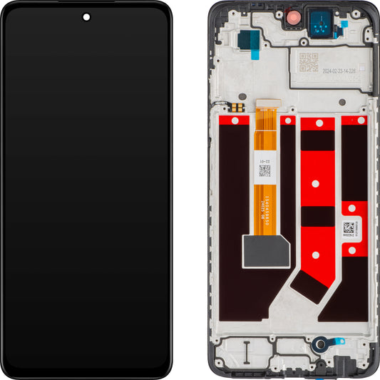 Écran tactile Oppo A58 4G, avec cadre, noir, Service Pack 621029000089