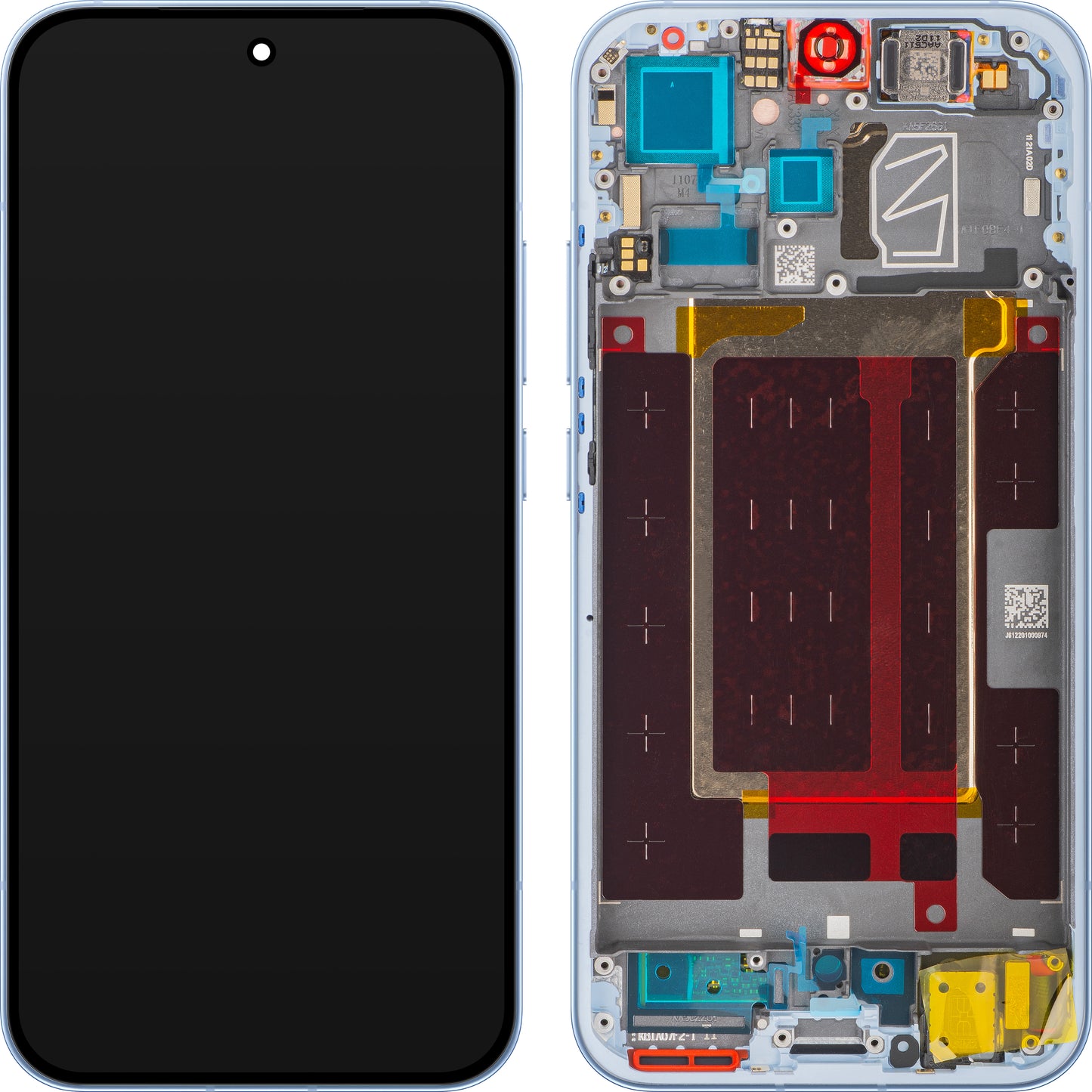 Écran tactile Oppo Reno15 Pro Mini / Reno15 Pro, avec cadre, Bleu (Aurora Blue), Service Pack 621029000776