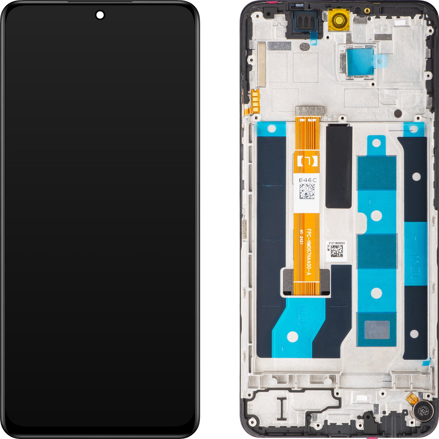 Écran tactile Realme 12x, avec cadre, noir brillant, Service Pack 621029000186