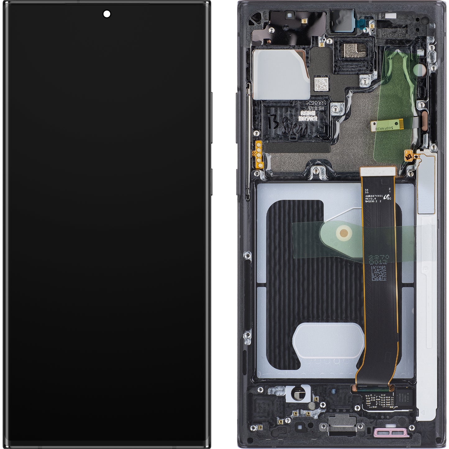 Samsung Galaxy Note 20 Ultra 5G N986 / Note 20 Ultra N985 Écran tactile avec cadre, noir (Mystic Black), Service Pack GH82-31453A