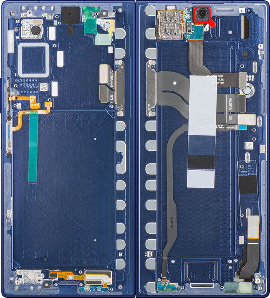 Écran tactile Samsung Galaxy Z Fold7 F966, avec cadre, sous-inner, bleu (Blue Shadow), Service Pack GH82-37548B