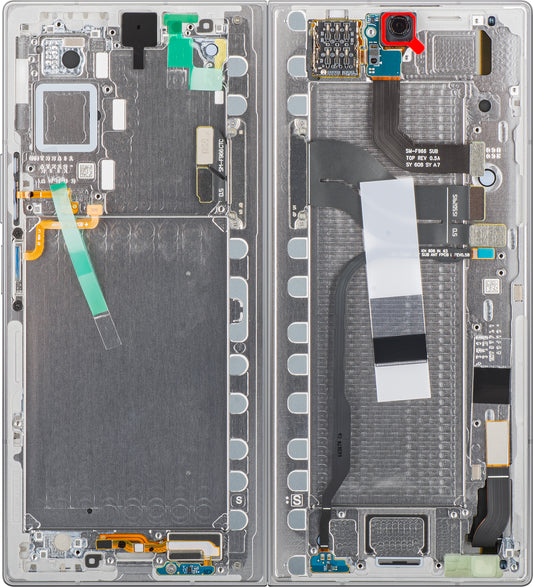 Écran tactile Samsung Galaxy Z Fold7 F966, avec cadre, sous-couche intérieure, argenté (Silver Shadow), Service Pack GH82-37548A