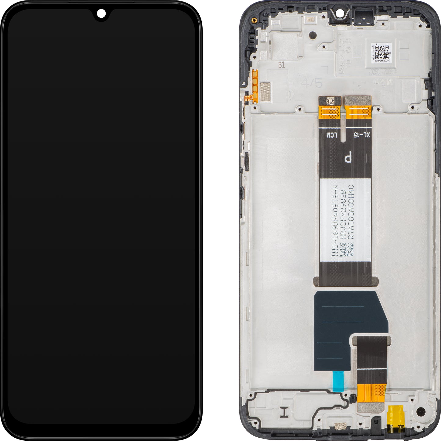 Écran tactile Xiaomi Redmi 15C 5G, avec cadre, noir, Pack de service 56000200P1500
