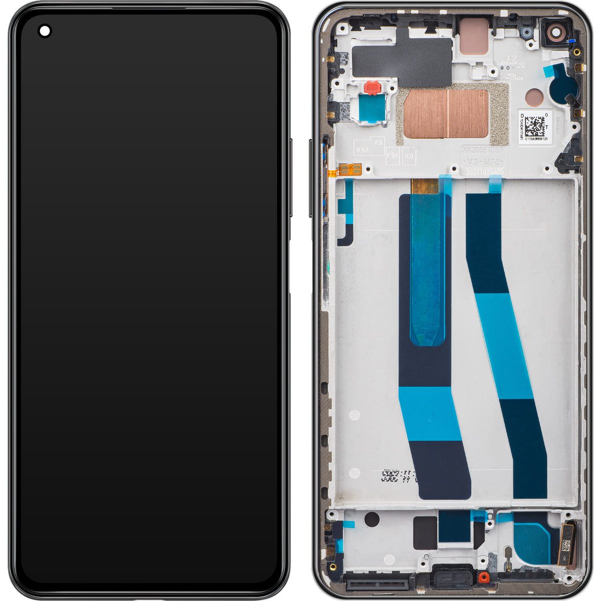 Écran tactile Xiaomi 11 Lite 5G NE, avec cadre, noir (Truffle Black), échange 5600030K9D00
