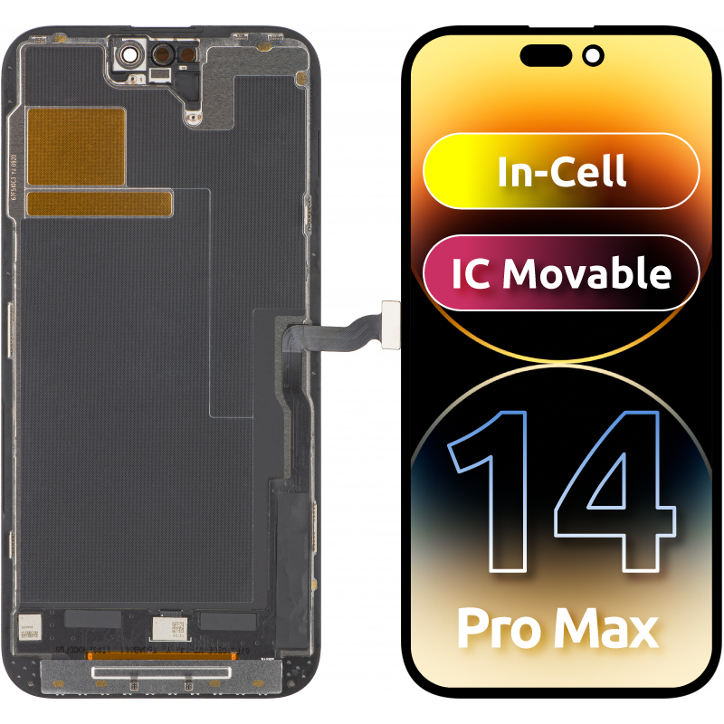 Écran tactile ZY pour Apple iPhone 14 Pro Max, avec cadre, version LCD In-Cell IC mobile, noir