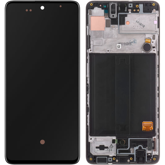 Ecran tactile Samsung Galaxy A51 A515, avec cadre, noir, Service Pack GH82-2161669A