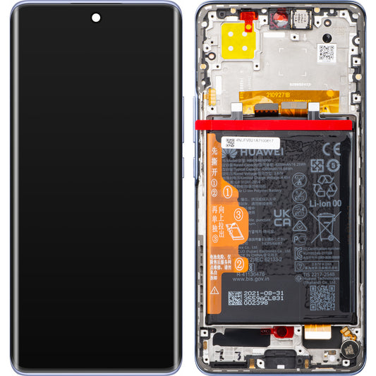 Écran tactile Huawei nova 9, avec cadre et batterie, bleu étoilé, Service Pack 02354NUF