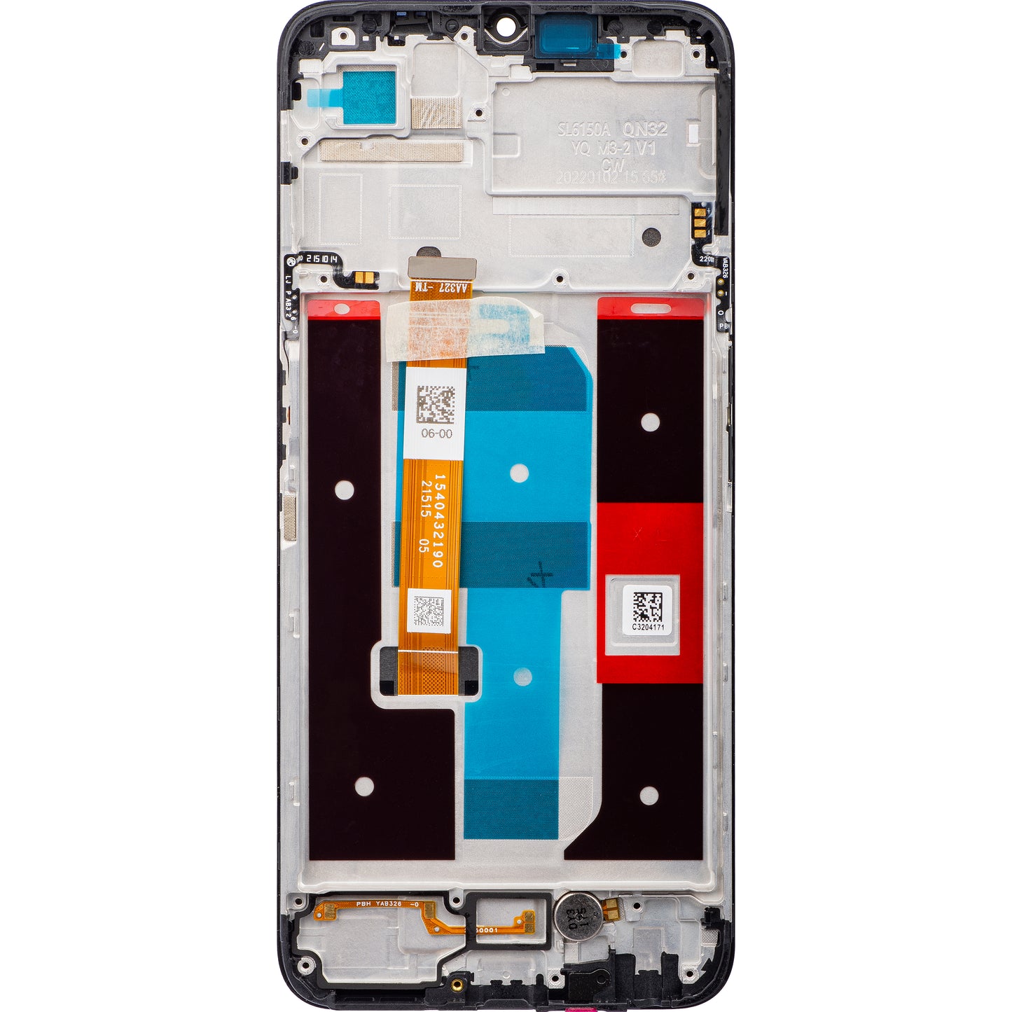 Écran tactile Realme Narzo 50A Prime / C35, avec cadre, noir, Service Pack 4130056