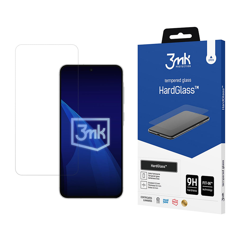 Film de protection d'écran 3MK HardGlass pour Samsung Galaxy A57 5G, Verre trempé, Collage intégral