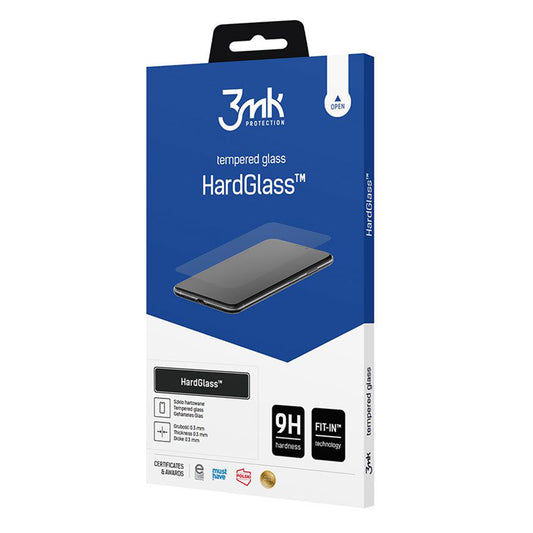 Film de protection d'écran 3MK HardGlass pour Samsung Galaxy A57 5G, Verre trempé, Collage intégral