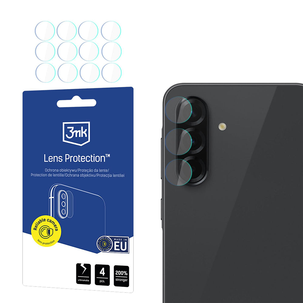 Film de protection pour caméra arrière 3MK Protection pour Samsung Galaxy A57 5G / A37 5G, Verre trempé, Set de 4 pièces, Transparent