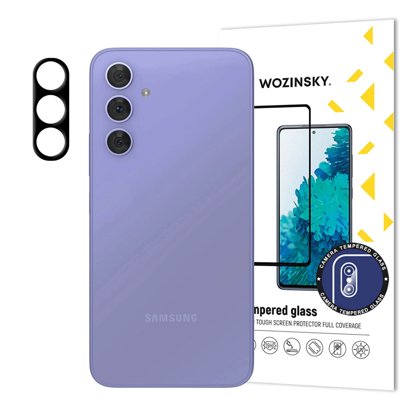 Film de protection pour caméra arrière WZK pour Samsung Galaxy S25 S931, Verre trempé, Noir
