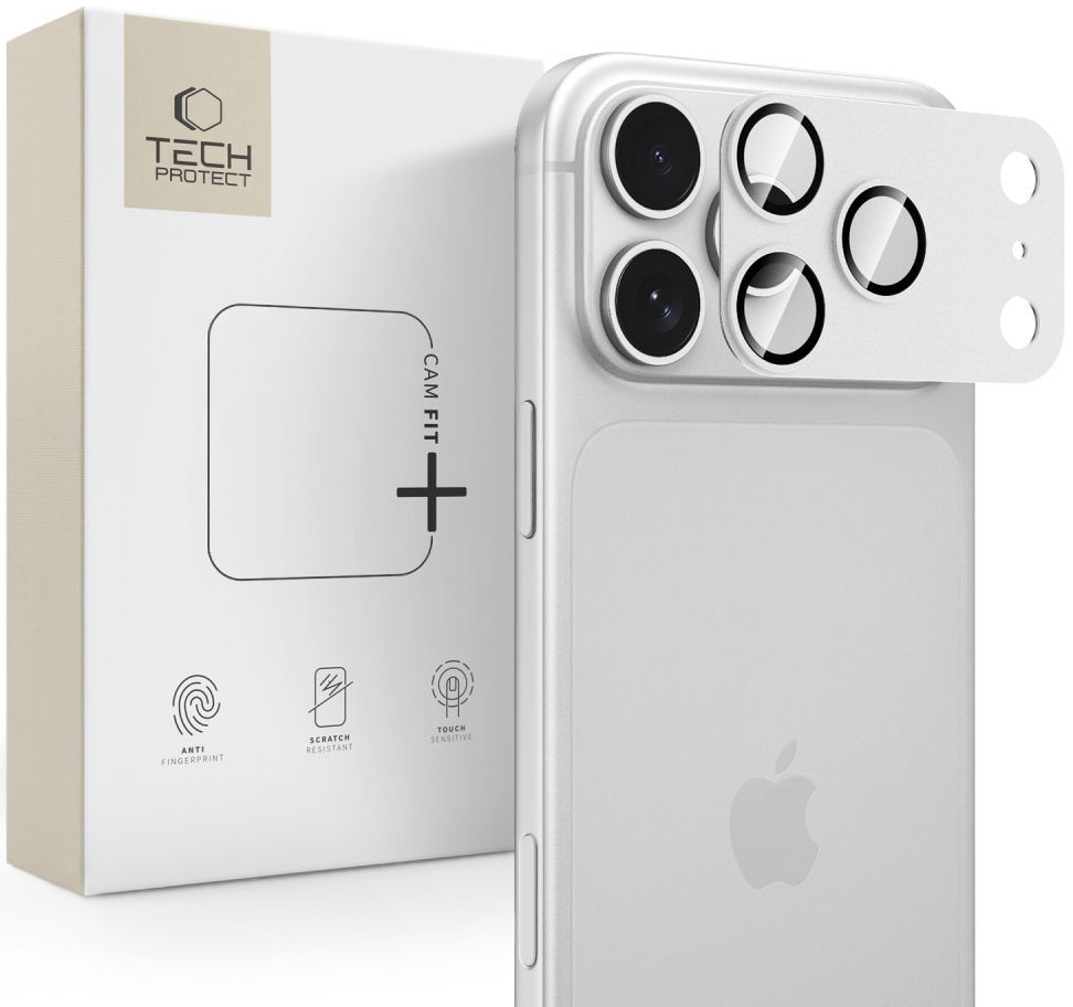 Tech-Protect CamFull Fit+ Rear Camera Protective Film for Apple iPhone 18 Pro Max, Tempered Glass, Silver