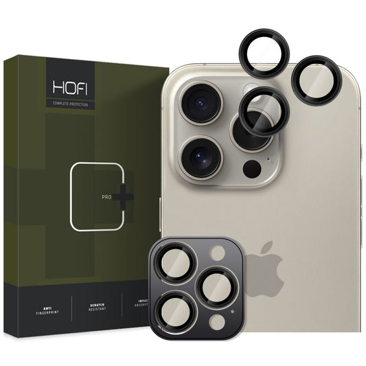 Film Protecteur Caméra Arrière HOFI CamRing PRO+ pour Apple iPhone 16 Pro Max / 16 Pro, Protection Verre, Noir
