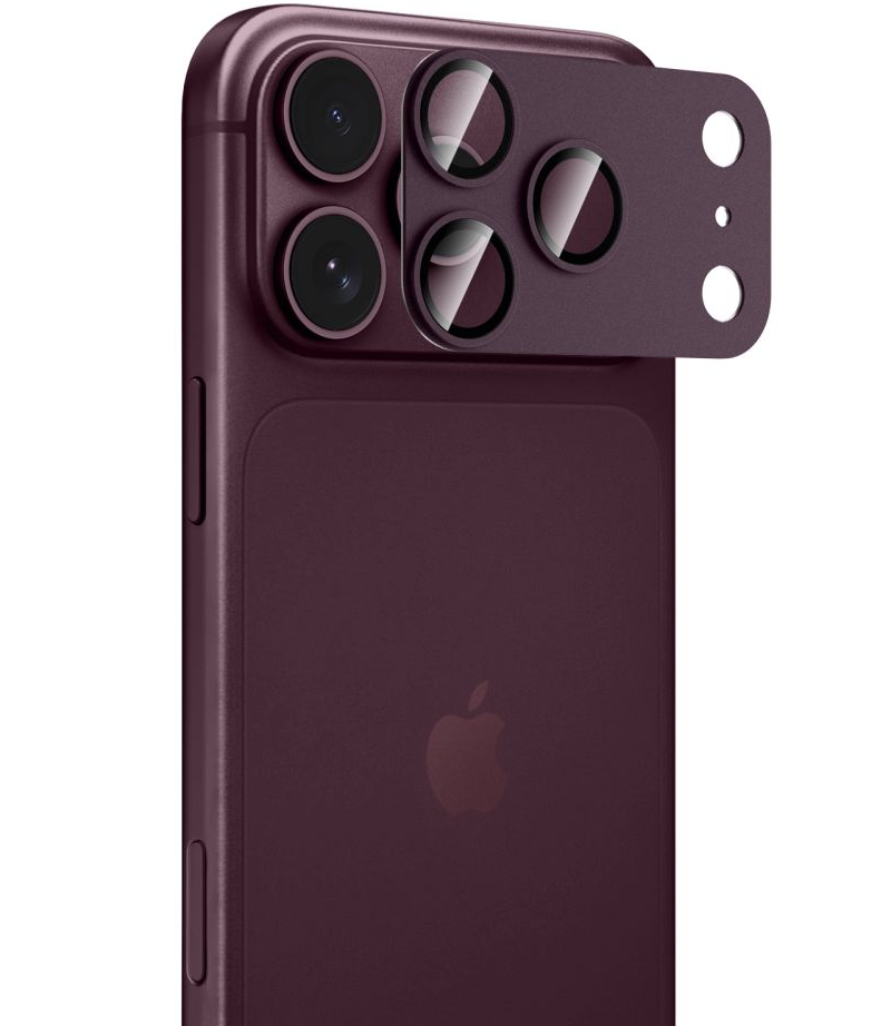 Film de protection pour caméra arrière Tech-Protect CamFull Fit+ pour Apple iPhone 18 Pro Max, Verre trempé, Bordeaux