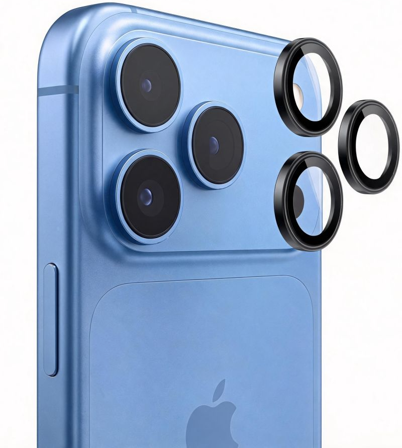Film de protection pour caméra arrière Tech-Protect CamRing Fit+ pour Apple iPhone 18 Pro / 18 Pro Max, Verre trempé, Noir