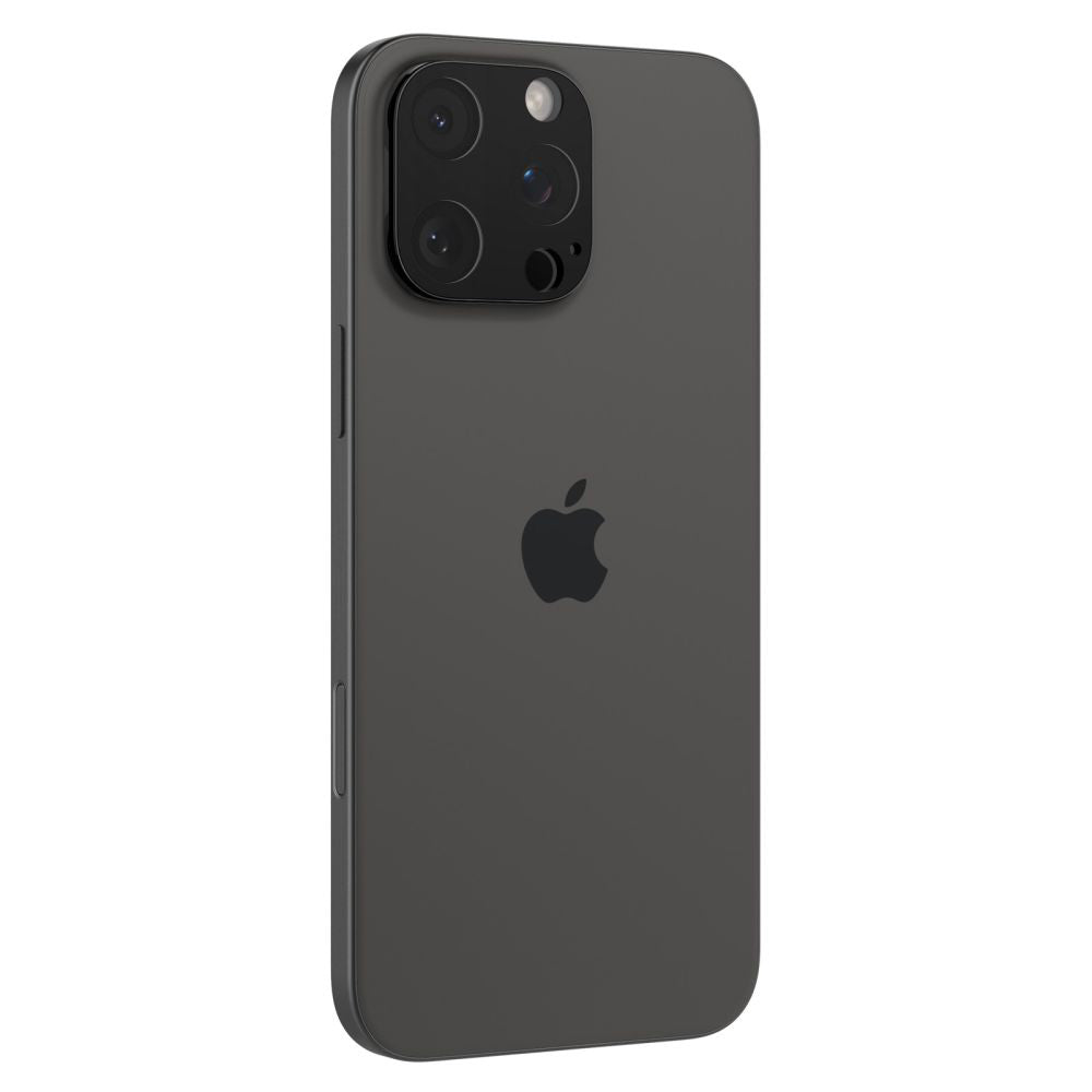 Spigen Optik Film de protection pour caméra arrière pour Apple iPhone 15 Pro Max / 15 Pro, protection en verre, collage complet, lot de 2 pièces, noir AGL05273