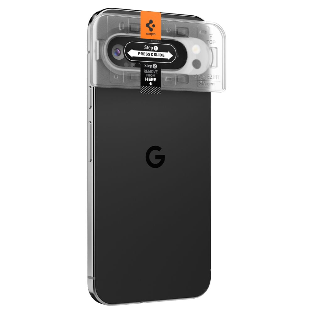 Film protecteur pour caméra arrière Spigen EZ FIT pour Google Pixel 9 Pro, Glass Protected, Set 2 pieces AGL08444