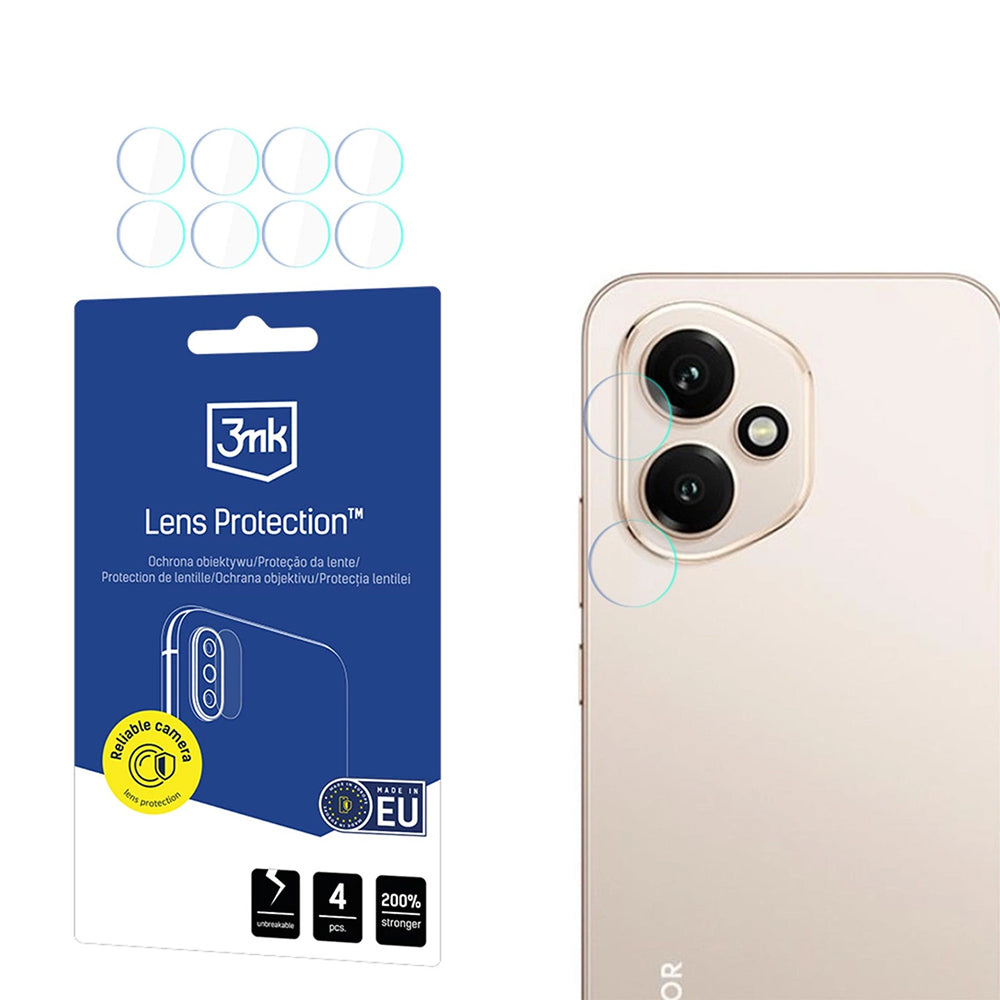 Film de protection pour caméra arrière 3MK Protection pour Honor 400, Verre flexible, Lot de 4 pièces, Transparent