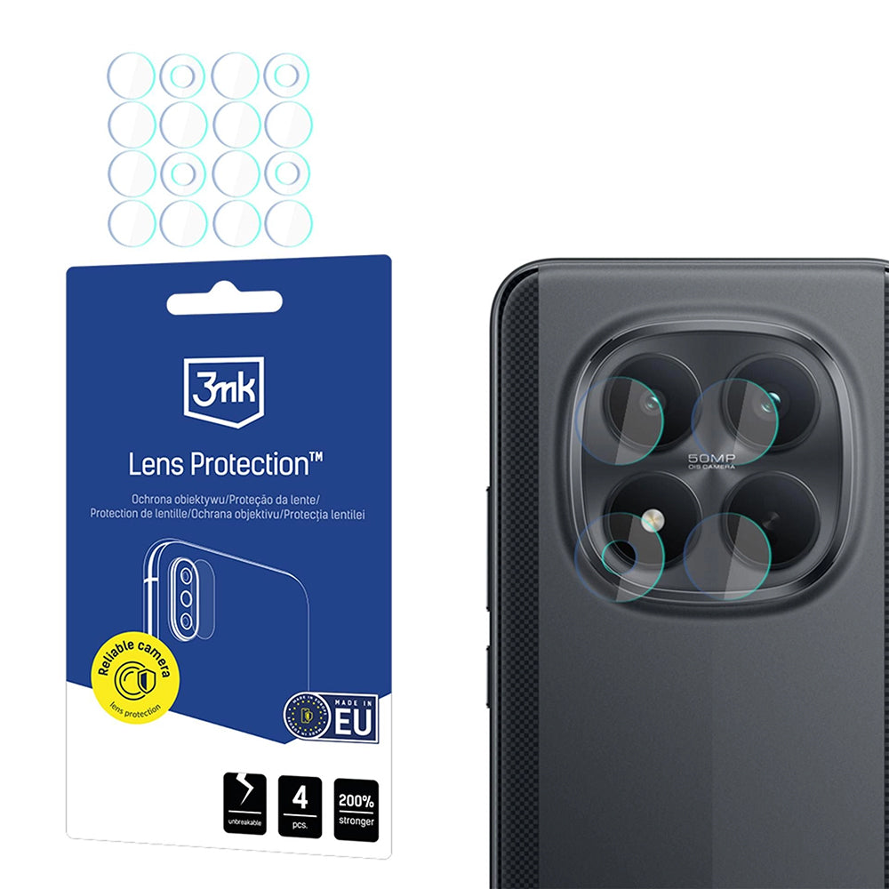 Film de protection pour caméra arrière 3MK Protection pour Xiaomi Poco M8 Pro, Verre trempé, Set de 4 pièces, Transparent